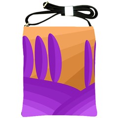 Orange and purple landscape Shoulder Sling Bags