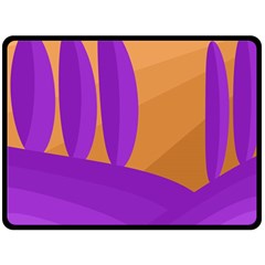 Orange and purple landscape Fleece Blanket (Large) 