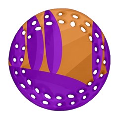 Orange and purple landscape Ornament (Round Filigree) 