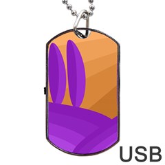 Orange and purple landscape Dog Tag USB Flash (One Side)