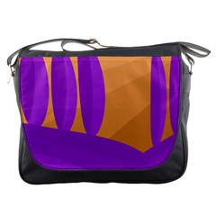 Orange and purple landscape Messenger Bags