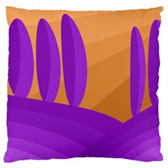 Orange and purple landscape Large Flano Cushion Case (Two Sides)