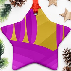 Yellow And Magenta Landscape Ornament (star) 