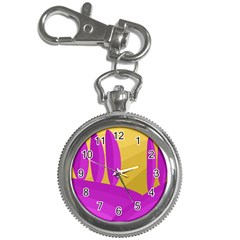 Yellow And Magenta Landscape Key Chain Watches by Valentinaart