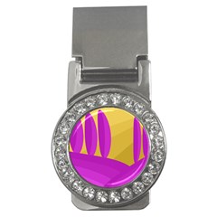 Yellow And Magenta Landscape Money Clips (cz) 