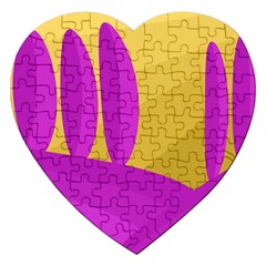 Yellow And Magenta Landscape Jigsaw Puzzle (heart) by Valentinaart