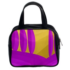 Yellow And Magenta Landscape Classic Handbags (2 Sides)