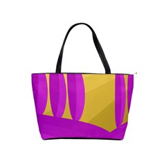 Yellow And Magenta Landscape Shoulder Handbags