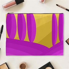 Yellow And Magenta Landscape Cosmetic Bag (xl) by Valentinaart