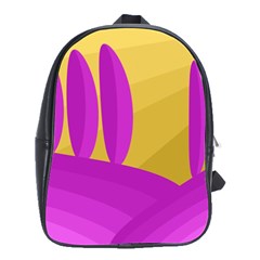 Yellow And Magenta Landscape School Bags(large) 