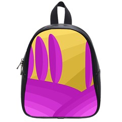 Yellow And Magenta Landscape School Bags (small) 