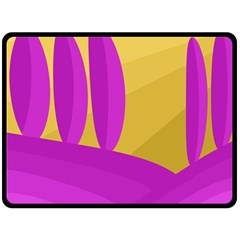 Yellow And Magenta Landscape Fleece Blanket (large) 