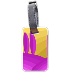 Yellow And Magenta Landscape Luggage Tags (one Side)  by Valentinaart