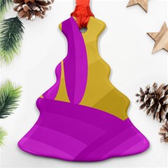 Yellow And Magenta Landscape Ornament (christmas Tree) by Valentinaart