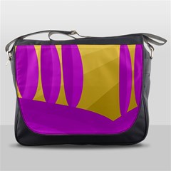 Yellow And Magenta Landscape Messenger Bags