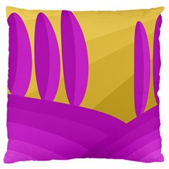 Yellow And Magenta Landscape Large Cushion Case (two Sides) by Valentinaart