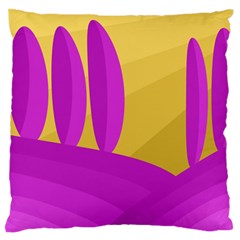 Yellow And Magenta Landscape Large Flano Cushion Case (two Sides) by Valentinaart