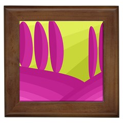 Yellow And Pink Landscape Framed Tiles