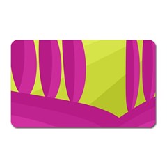 Yellow And Pink Landscape Magnet (rectangular) by Valentinaart