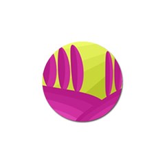 Yellow And Pink Landscape Golf Ball Marker