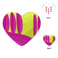 Yellow And Pink Landscape Playing Cards (heart) 