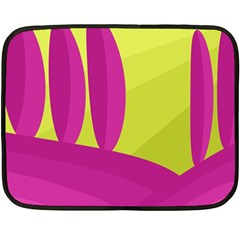 Yellow And Pink Landscape Double Sided Fleece Blanket (mini) 