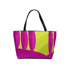 Yellow And Pink Landscape Shoulder Handbags by Valentinaart