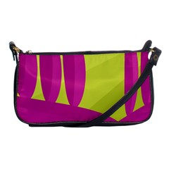 Yellow And Pink Landscape Shoulder Clutch Bags by Valentinaart