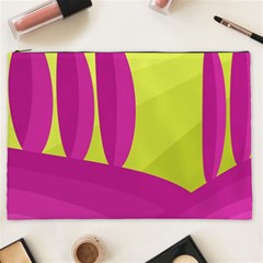 Yellow And Pink Landscape Cosmetic Bag (xxl) 