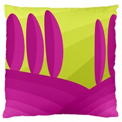 Yellow And Pink Landscape Standard Flano Cushion Case (one Side) by Valentinaart