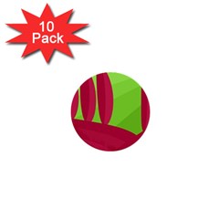 Green And Red Landscape 1  Mini Buttons (10 Pack) 