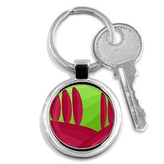 Green And Red Landscape Key Chains (round) 