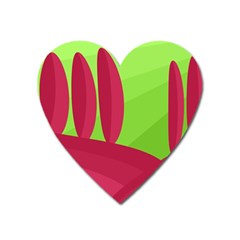 Green And Red Landscape Heart Magnet