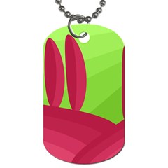 Green And Red Landscape Dog Tag (one Side) by Valentinaart