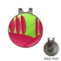 Green And Red Landscape Hat Clips With Golf Markers