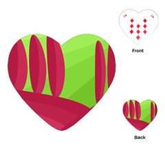 Green And Red Landscape Playing Cards (heart) 