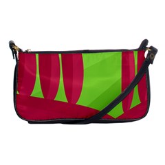 Green And Red Landscape Shoulder Clutch Bags