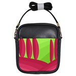 Green and red landscape Girls Sling Bags Front