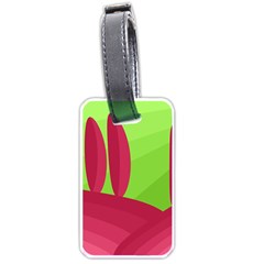 Green And Red Landscape Luggage Tags (one Side) 