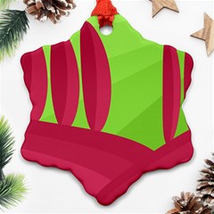 Green And Red Landscape Ornament (snowflake) 