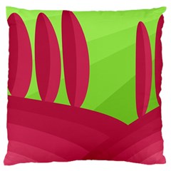 Green And Red Landscape Large Cushion Case (two Sides)