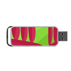 Green And Red Landscape Portable Usb Flash (two Sides)