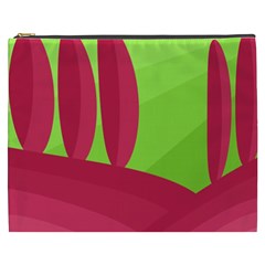 Green And Red Landscape Cosmetic Bag (xxxl)  by Valentinaart