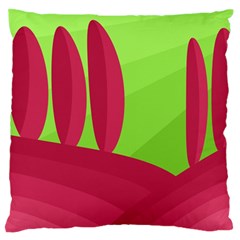 Green And Red Landscape Standard Flano Cushion Case (one Side)