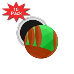 Green And Orange Landscape 1 75  Magnets (10 Pack) 