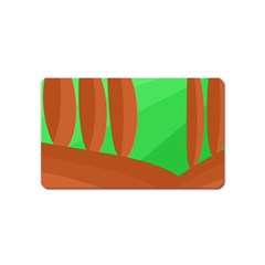 Green And Orange Landscape Magnet (name Card)