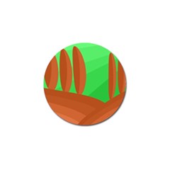 Green And Orange Landscape Golf Ball Marker (4 Pack)