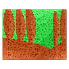 Green And Orange Landscape Rectangular Jigsaw Puzzl