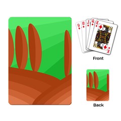 Green And Orange Landscape Playing Card