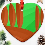 Green and orange landscape Heart Ornament (2 Sides) Back